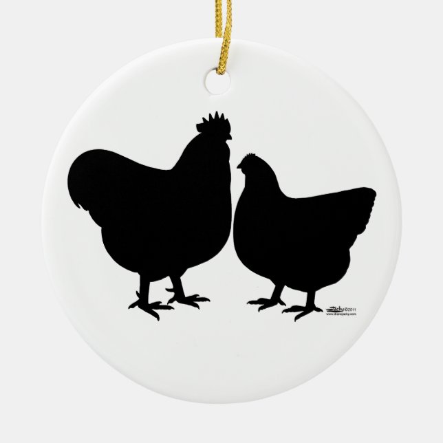 Orpington Silhouette Ceramic Ornament (Front)
