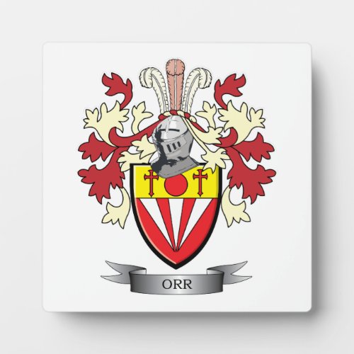 Orr Family Crest Coat of Arms Plaque