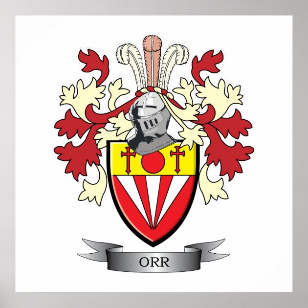 Orr Family Crest Coat Of Arms Poster | Zazzle.com