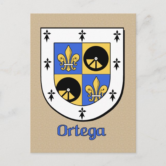 Ortega Family Heraldic Shield Postcard (Front)