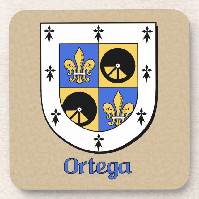 Ortega Family Shield Drink Coaster (Front)