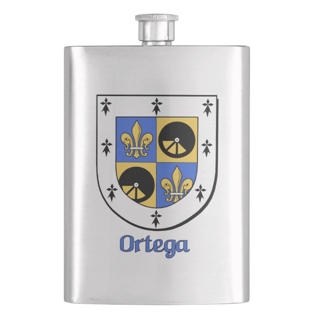 Ortega Heraldic Shield Flask (Front)