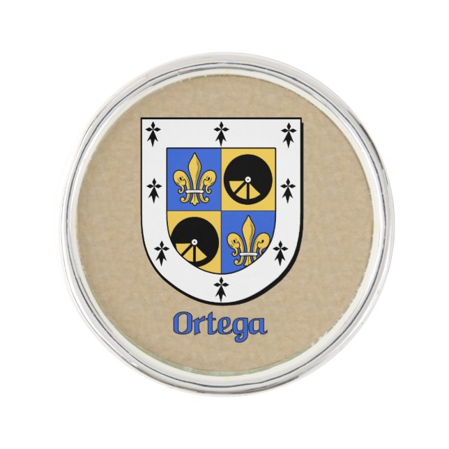 Ortega Historical Shield Lapel Pin (Front)