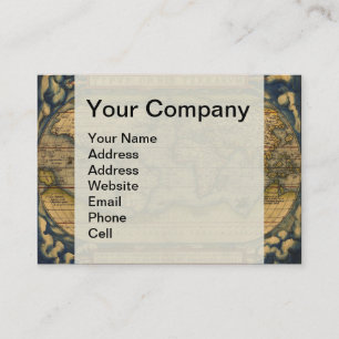 Ortelius 1570 World Map: Antique Cartography Business Card