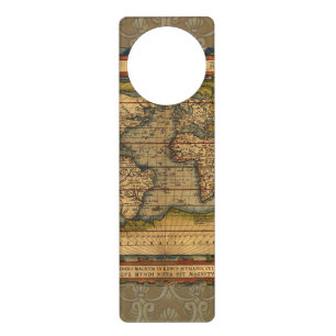 Ortelius 1570 World Map: Antique Cartography Door Hanger