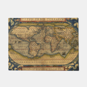 Ortelius 1570 World Map: Antique Cartography Doormat
