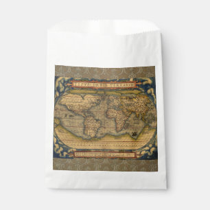 Ortelius 1570 World Map: Antique Cartography Favor Bag