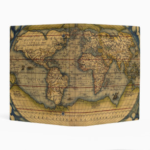 Ortelius 1570 World Map: Antique Cartography Mini Binder