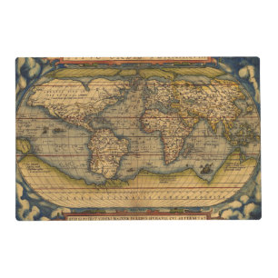 Ortelius 1570 World Map: Antique Cartography Placemat