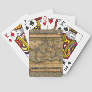 Ortelius 1570 World Map: Antique Cartography Poker Cards