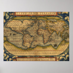 Ortelius 1570 World Map: Antique Cartography Poster