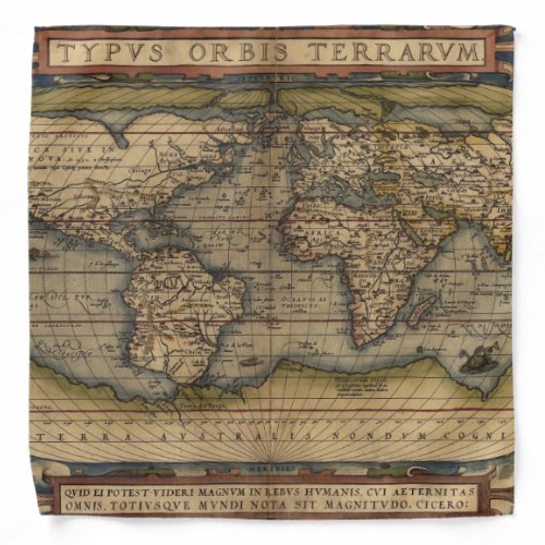 Ortelius World Map 1570 Bandana