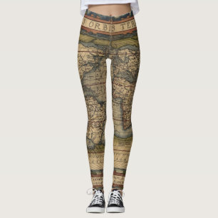 Ortelius World Map 1570 Leggings