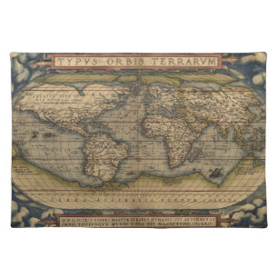 Ortelius World Map 1570 Placemat