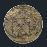 Ortelius World Map Dartboard<br><div class="desc">Vintage dartboard with 1570 Ortelius World Map from the Theatrum Orbis Terrarum, adapted and converted into a sphere to fix better with the product. This old and retro map besides being great for decoration can help the travel lovers to pick their next destination with a dart.</div>