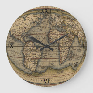 Ortelius world map large clock