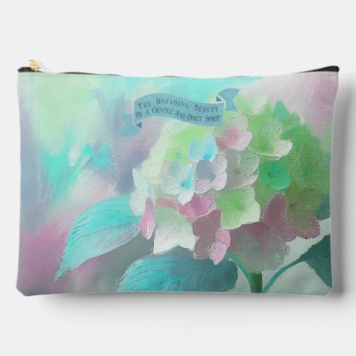 Orthensia Flower Watercolor PaintingBible Verse Accessory Pouch
