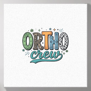 Ortho Crew Vintage Dental Team Vector Design_1 Canvas Photo Tile