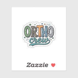 Ortho Crew Vintage Dental Team Vector Design_1 Sticker