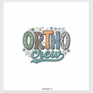 Ortho Crew Vintage Dental Team Vector Design_1 Sticker