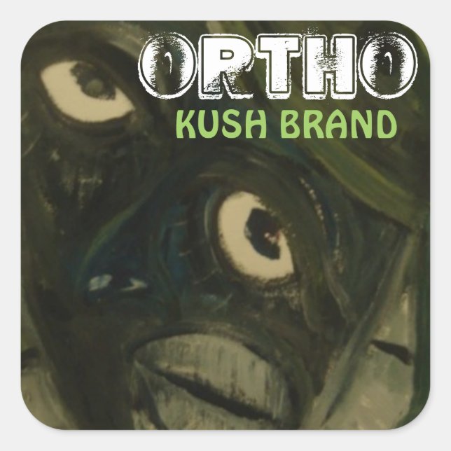 ORTHO KUSH BRAND SQUARE STICKER (Front)