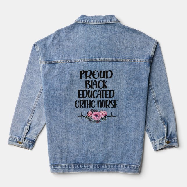 Ortho Nurse Gift RN Orthopedic Nurse Ortho Nursing Denim Jacket (Back)