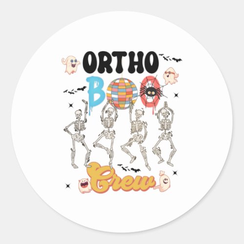 Ortho Orthopedic Halloween Boo Crew  Classic Round Sticker