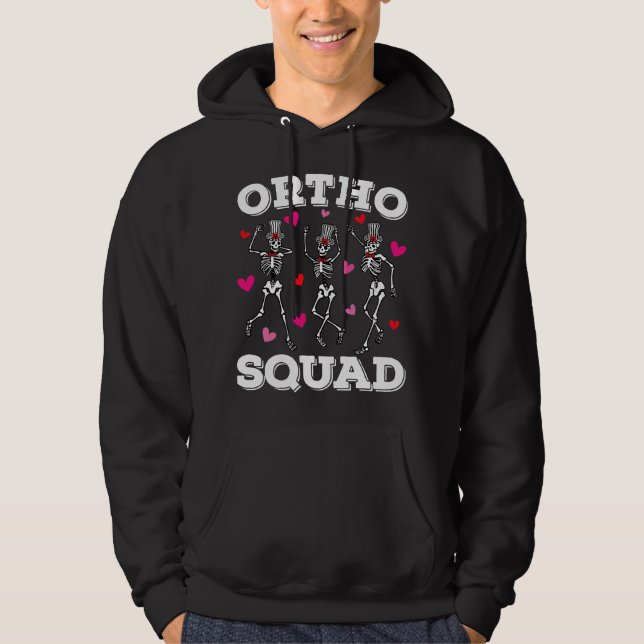 Ortho Squad Dancing Skeleton Valentine Men Hoodie (Front)