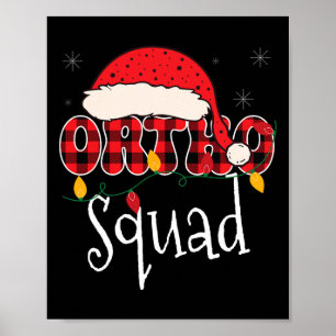 Ortho Squad Plaid Fun Christmas Orthopedics Crew X Poster