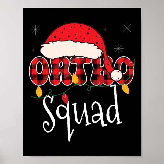Ortho Squad Plaid Fun Christmas Orthopedics Crew X Poster (Front)