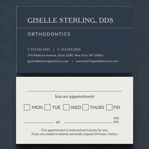 Orthodontics Dentistry Office Appointment Reminder Card