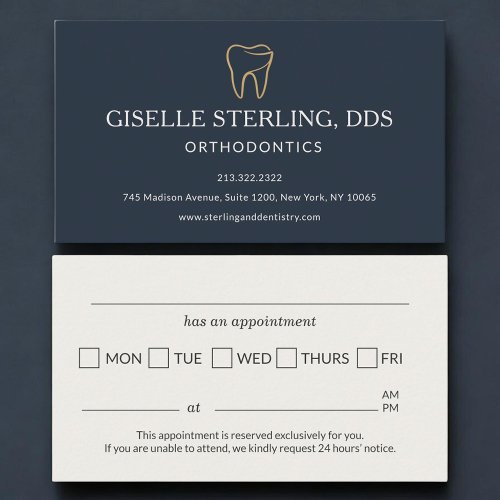 Orthodontics Dentistry Tooth Appointment Reminder Card