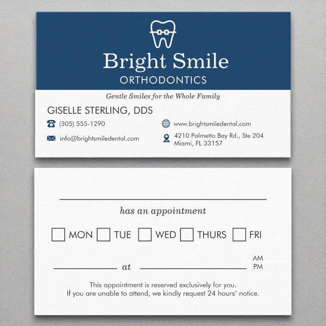 Orthodontics Office Appointment Reminder   Business Card (Creator Uploaded)