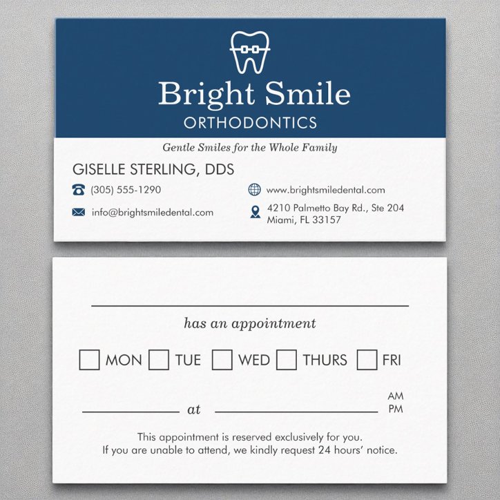 Orthodontics Office Appointment Reminder Business Card
