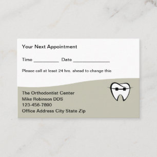 Orthodontist Appointment Business Cards