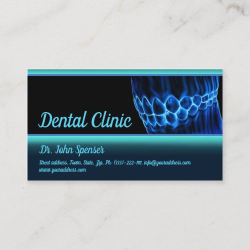 Orthodontist Blue Teeth And Gums Business Card