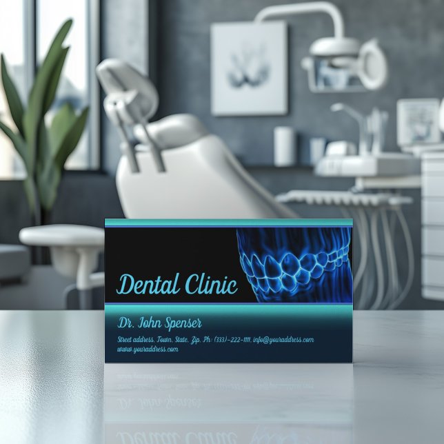 Orthodontist Blue Teeth And Gums Business Card (Perfect for business)