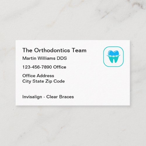 Orthodontist Braces Theme Logo Business Cards