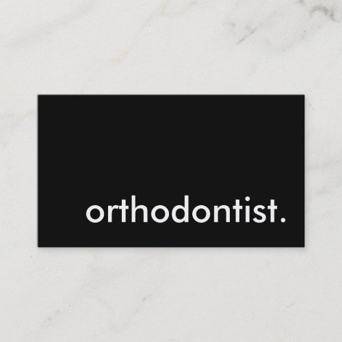 orthodontist. business card