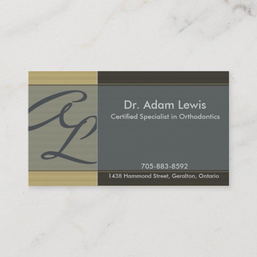 Customizable Orthodontist Business Card - Monogram