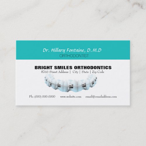 Orthodontist Business Card With Appointment Card