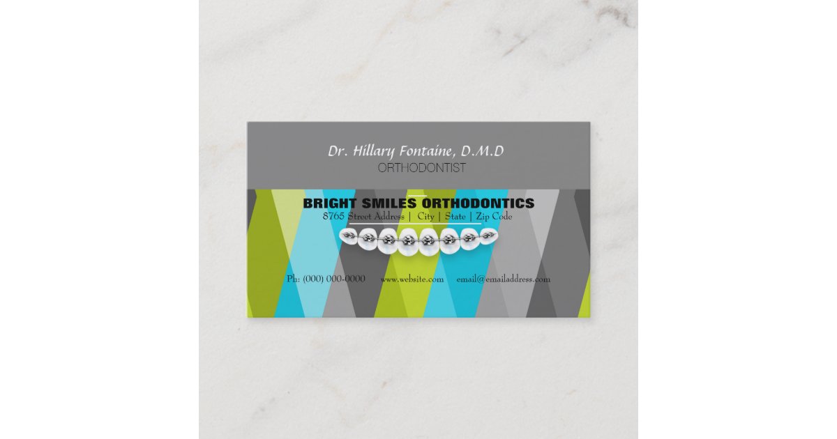 Orthodontist Business Card With Appointment Card Zazzle