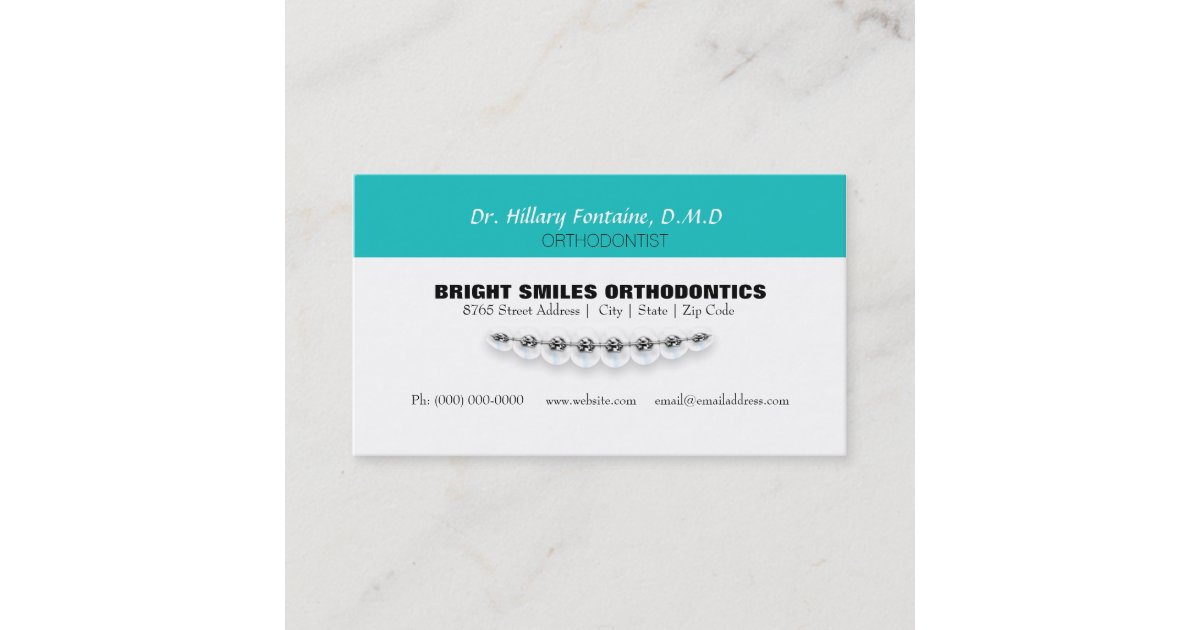 Orthodontist Business Card With Appointment Card Zazzle