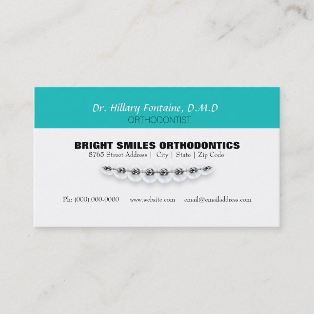 Orthodontist Business Card With Appointment Card (Front)