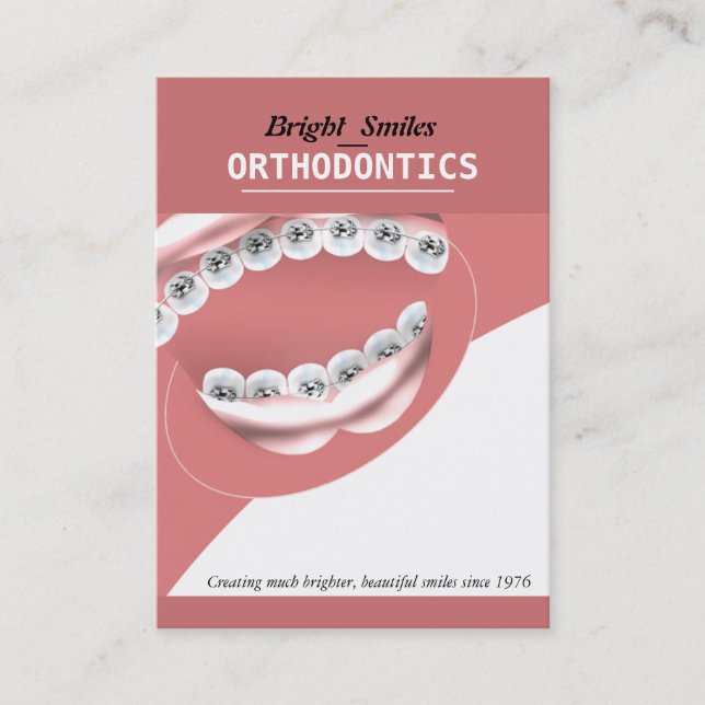Orthodontist Dentist Dental Braces Business Card (Front)