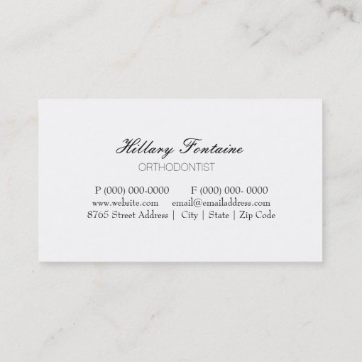 Orthodontist Dentist Dental Service Business Card Zazzle