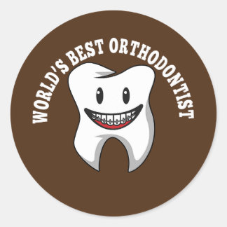 Orthodontist Dentist Teeth Braces Orthodontics Classic Round Sticker