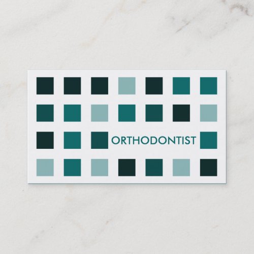 ORTHODONTIST (mod squares) Business Card Template