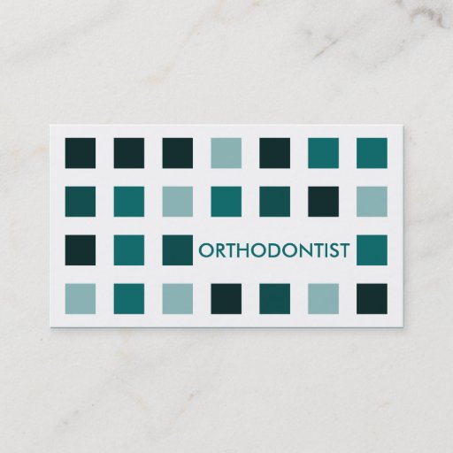 Customizable ORTHODONTIST (mod squares) Business Card Template