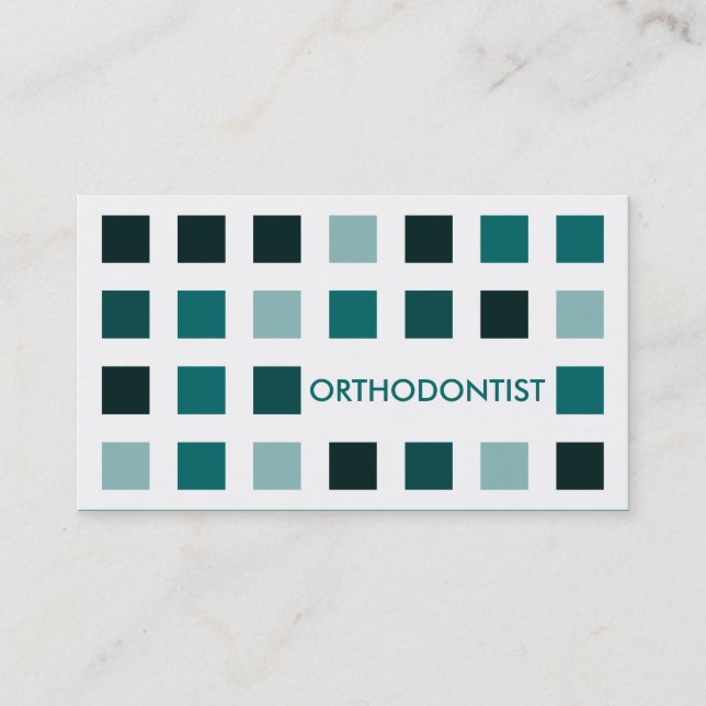 ORTHODONTIST (mod squares) Business Card (Front)